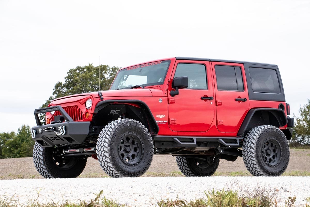 Jeep Wrangler Grille - Rough Country - Angry Eyes - Matte Black - '07-'10